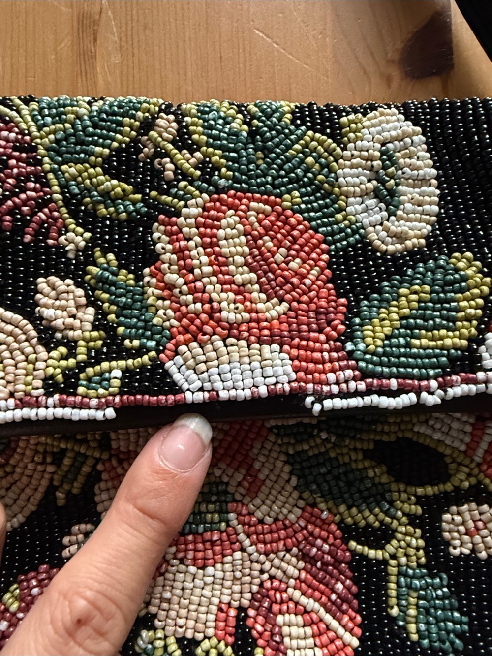 STAUD Tommy Beaded Bag, Black Floral - Picture 5 of 11